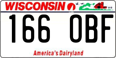 WI license plate 166OBF