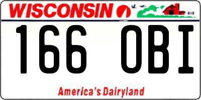 WI license plate 166OBI