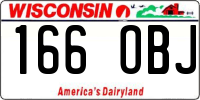 WI license plate 166OBJ
