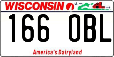 WI license plate 166OBL