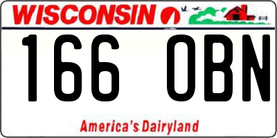 WI license plate 166OBN