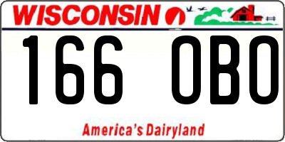 WI license plate 166OBO