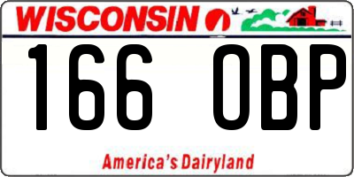 WI license plate 166OBP