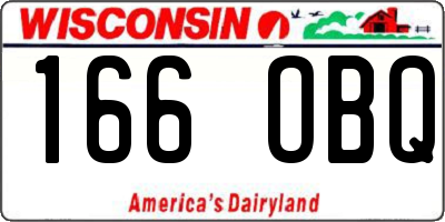 WI license plate 166OBQ
