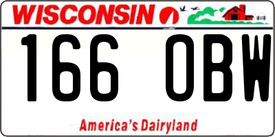 WI license plate 166OBW