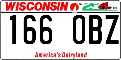 WI license plate 166OBZ