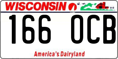WI license plate 166OCB