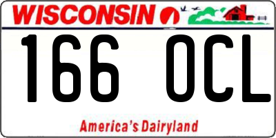 WI license plate 166OCL