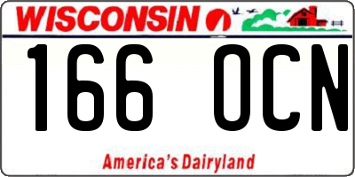 WI license plate 166OCN