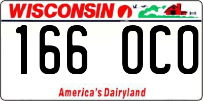 WI license plate 166OCO