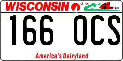 WI license plate 166OCS