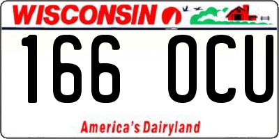 WI license plate 166OCU