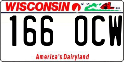 WI license plate 166OCW