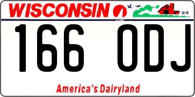 WI license plate 166ODJ