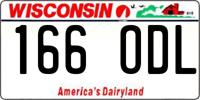WI license plate 166ODL