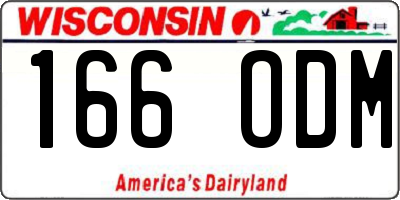 WI license plate 166ODM