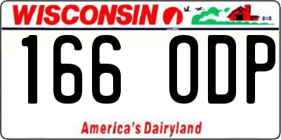 WI license plate 166ODP