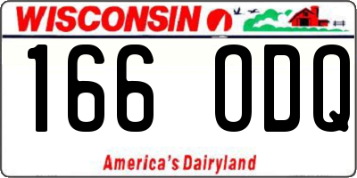 WI license plate 166ODQ