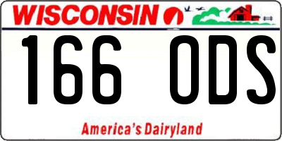 WI license plate 166ODS