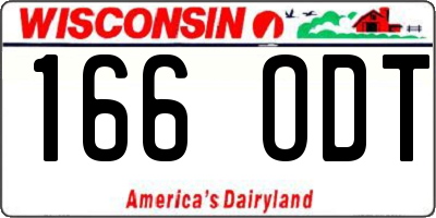 WI license plate 166ODT