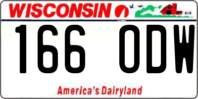 WI license plate 166ODW