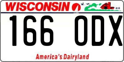 WI license plate 166ODX