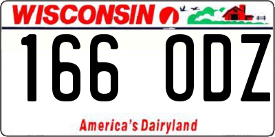WI license plate 166ODZ