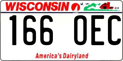 WI license plate 166OEC