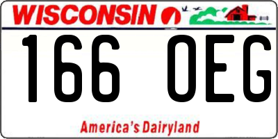 WI license plate 166OEG