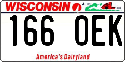 WI license plate 166OEK