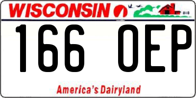 WI license plate 166OEP