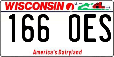 WI license plate 166OES