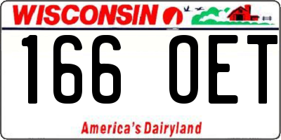 WI license plate 166OET