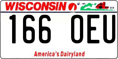 WI license plate 166OEU