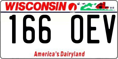 WI license plate 166OEV