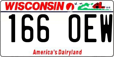 WI license plate 166OEW