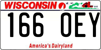 WI license plate 166OEY