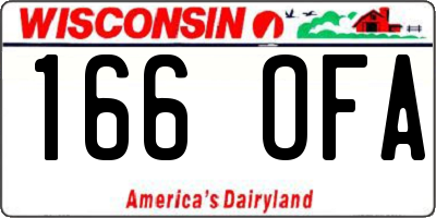 WI license plate 166OFA