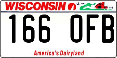 WI license plate 166OFB