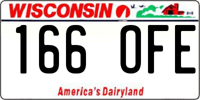 WI license plate 166OFE