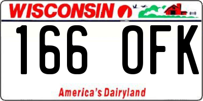 WI license plate 166OFK