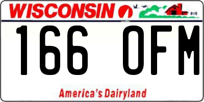 WI license plate 166OFM