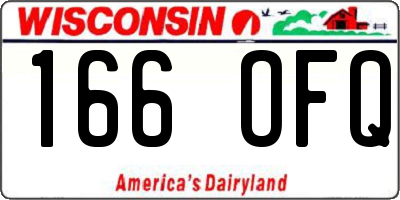 WI license plate 166OFQ