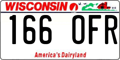 WI license plate 166OFR