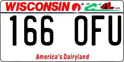 WI license plate 166OFU