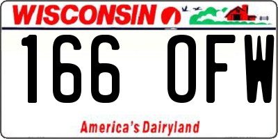 WI license plate 166OFW