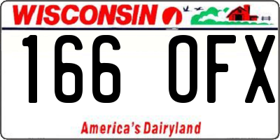 WI license plate 166OFX