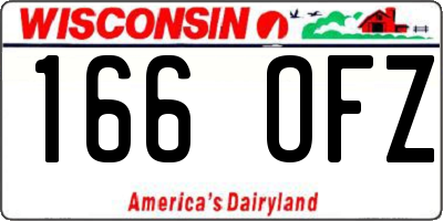 WI license plate 166OFZ
