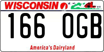 WI license plate 166OGB