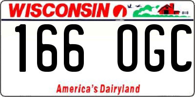 WI license plate 166OGC
